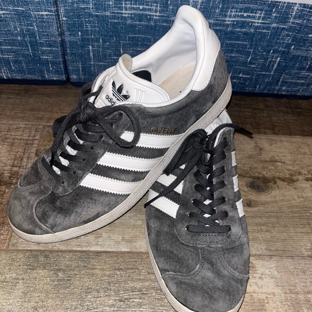 adidas Gazelle Gray and White Sneakers